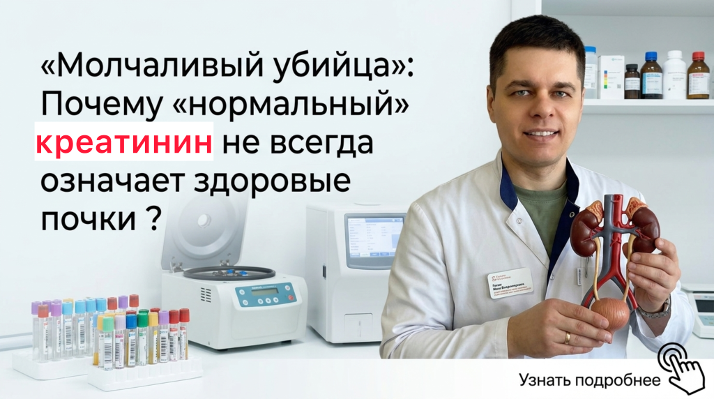 "Молчаливый убийца": Почему "нормальный" креатин не всегда означает здоровые почки