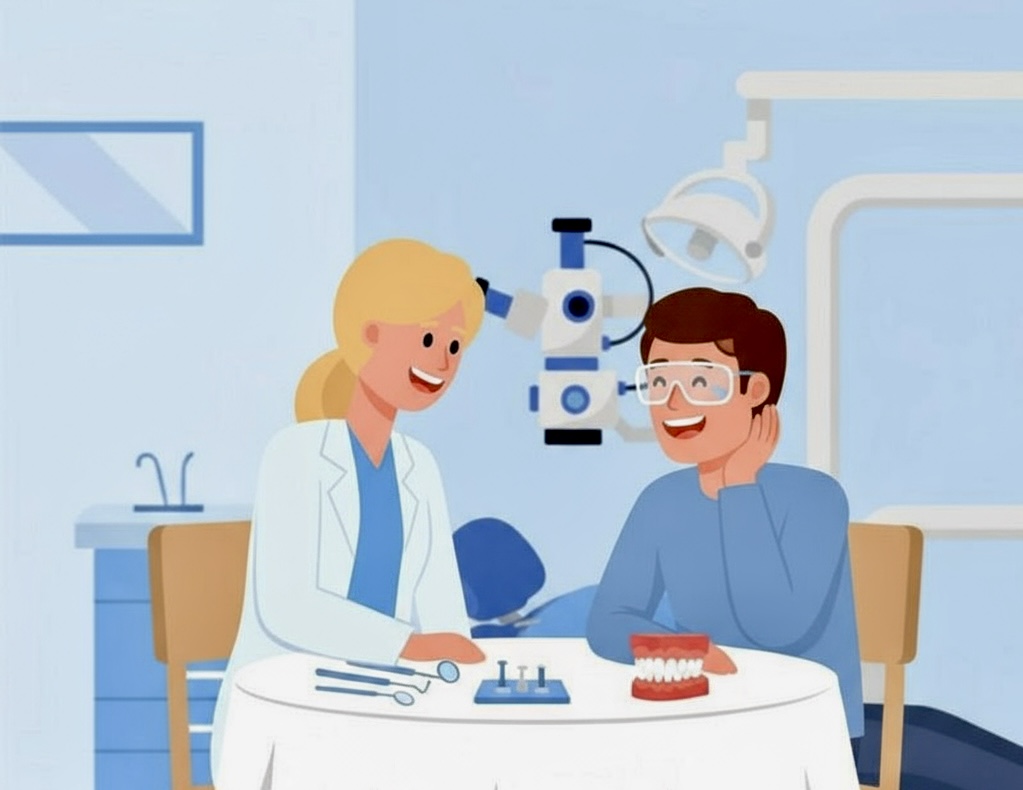 Лечение в стоматологии с использованием дентального микроскопа