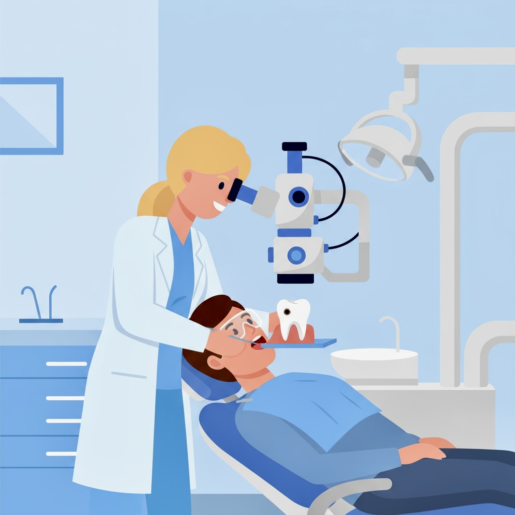 Лечение в стоматологии с использованием дентального микроскопа
